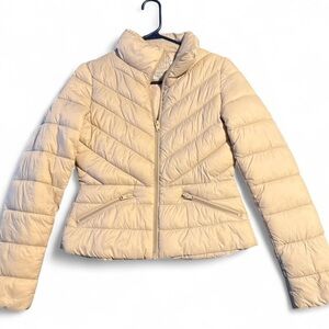 Love Tree Beige Quilted Light Puffer Jacket
